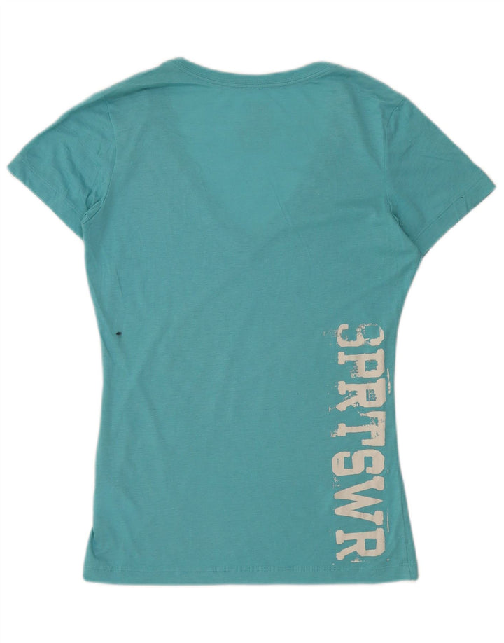 T-shirt grafica NIKE da donna slim fit UK 12 poliestere blu medio