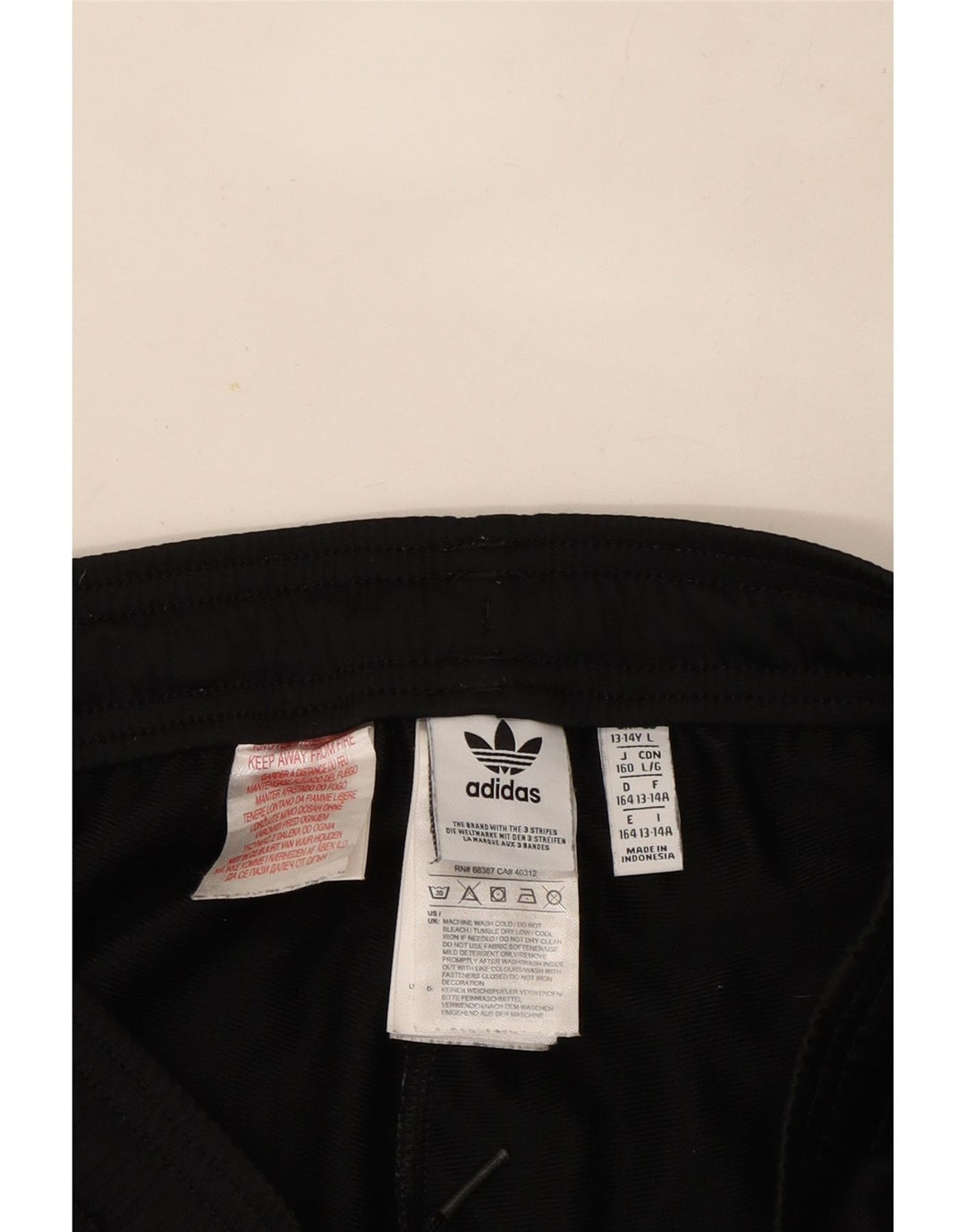 Pantaloni da tuta con grafica Adidas da ragazzo, pantaloni da jogging, 13-14 anni, poliestere nero