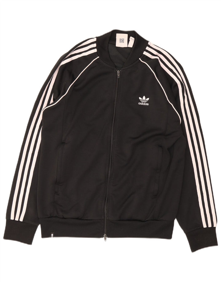 Giacca da ginnastica da uomo Adidas Large nera in poliestere