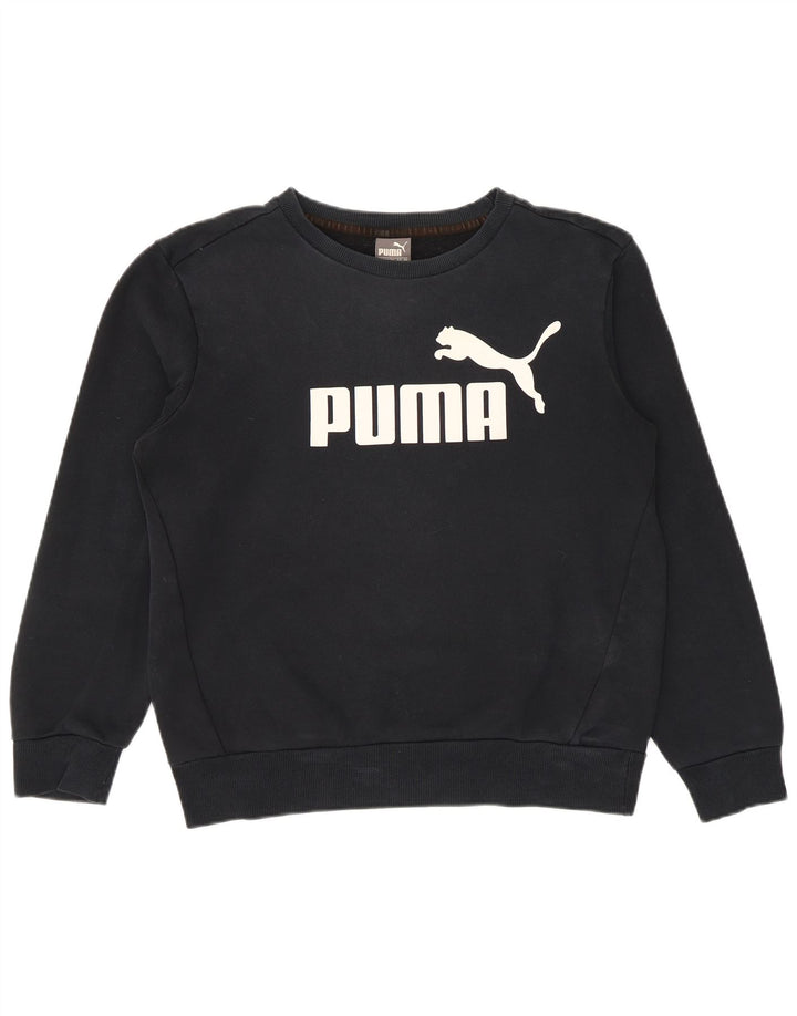 Felpa grafica da uomo Puma Maglione piccolo cotone nero