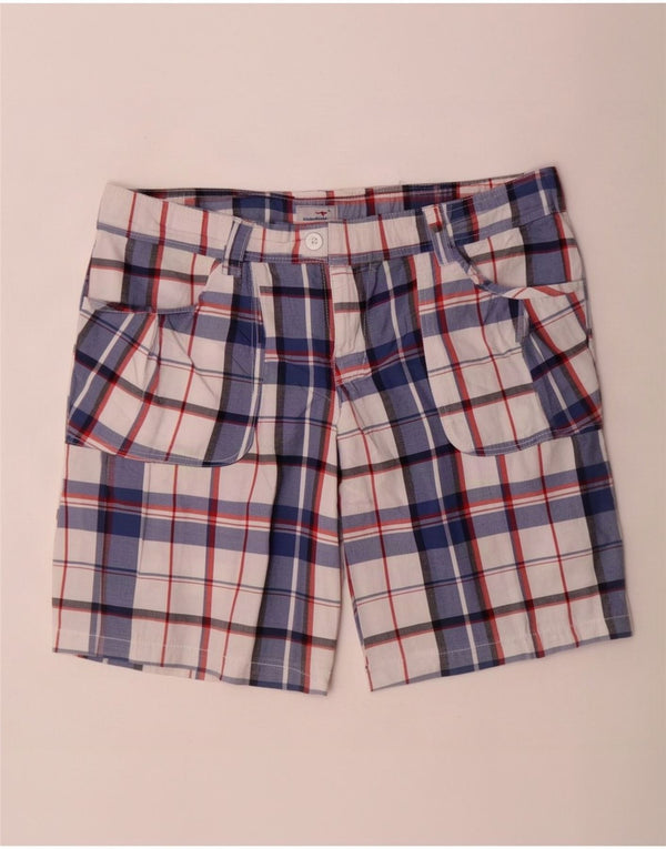 Pantaloncini Bermuda da donna Kangaroos UK 12 Medium W32 Cotone a quadri blu