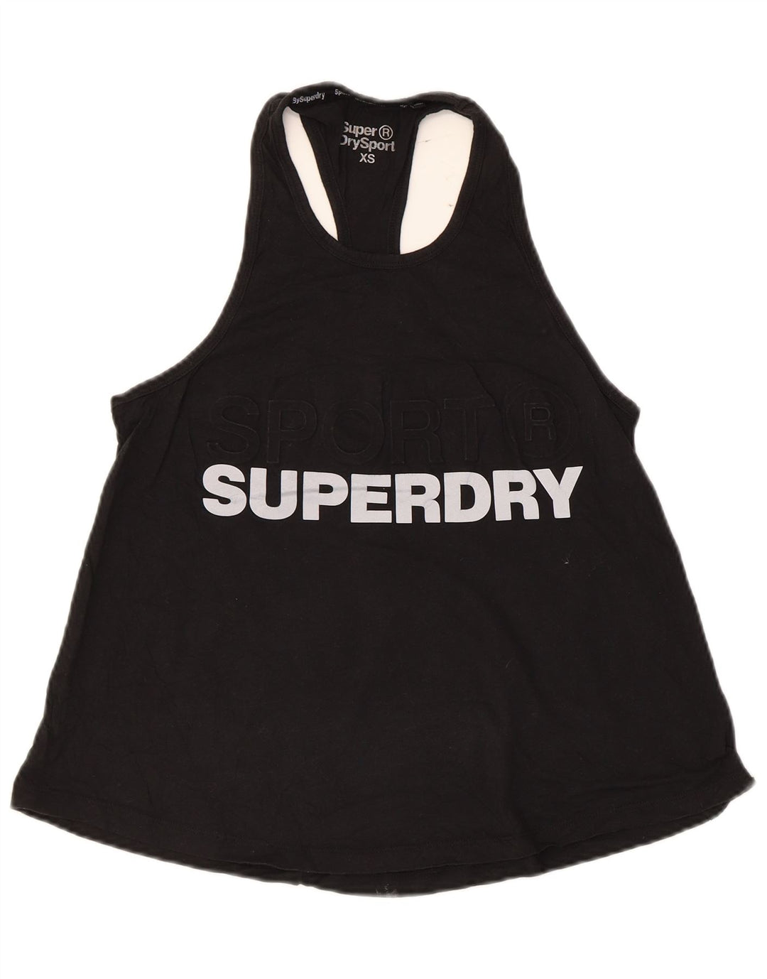 Canottiera grafica da donna Superdry UK 6 XS cotone nero