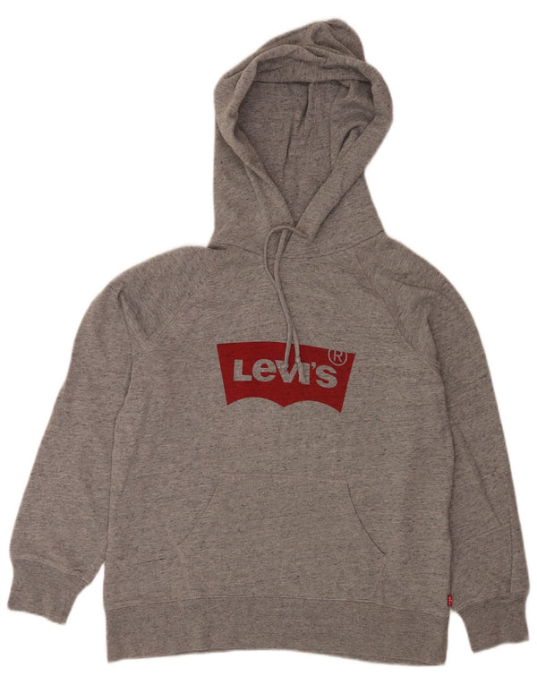 Maglione con cappuccio grafico da uomo Levi's XS in cotone chiazzato grigio