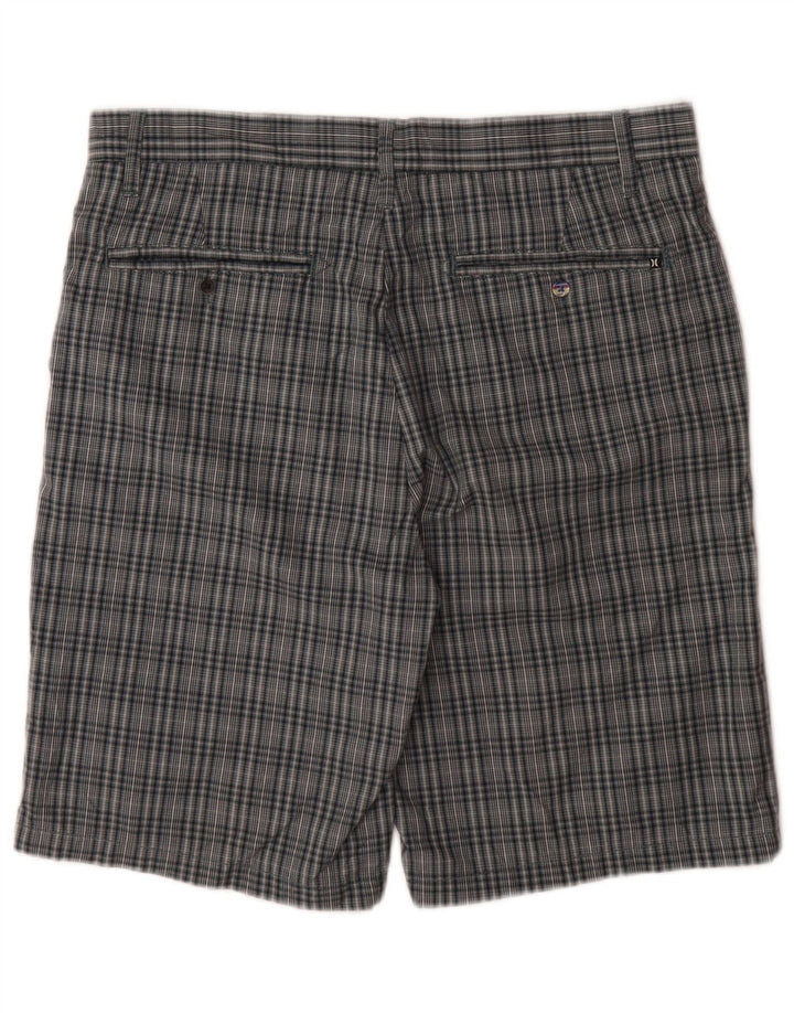 Pantaloncini chino da uomo Hurley W32 in cotone a quadri blu medio