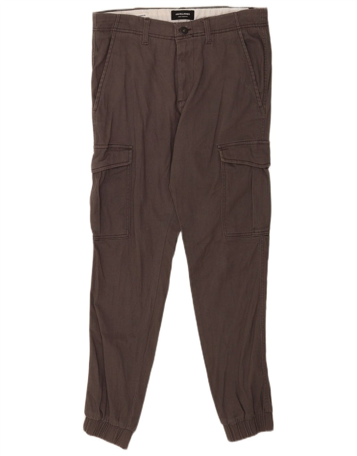 Pantaloni cargo da jogging da uomo Jack & Jones W30 L32 in cotone grigio