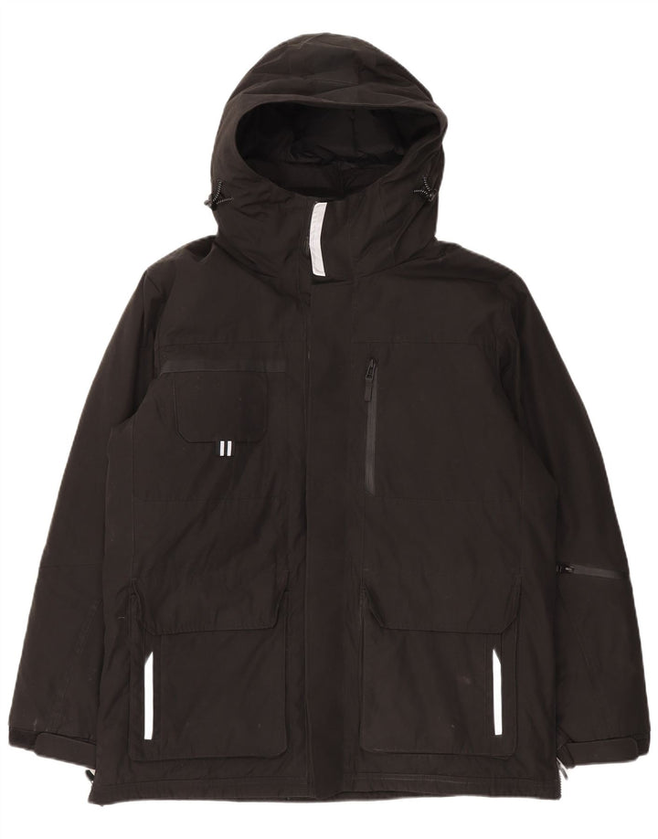 Giacca da sci con cappuccio da uomo Marks & Spencer UK 40 Large Black Colourblock