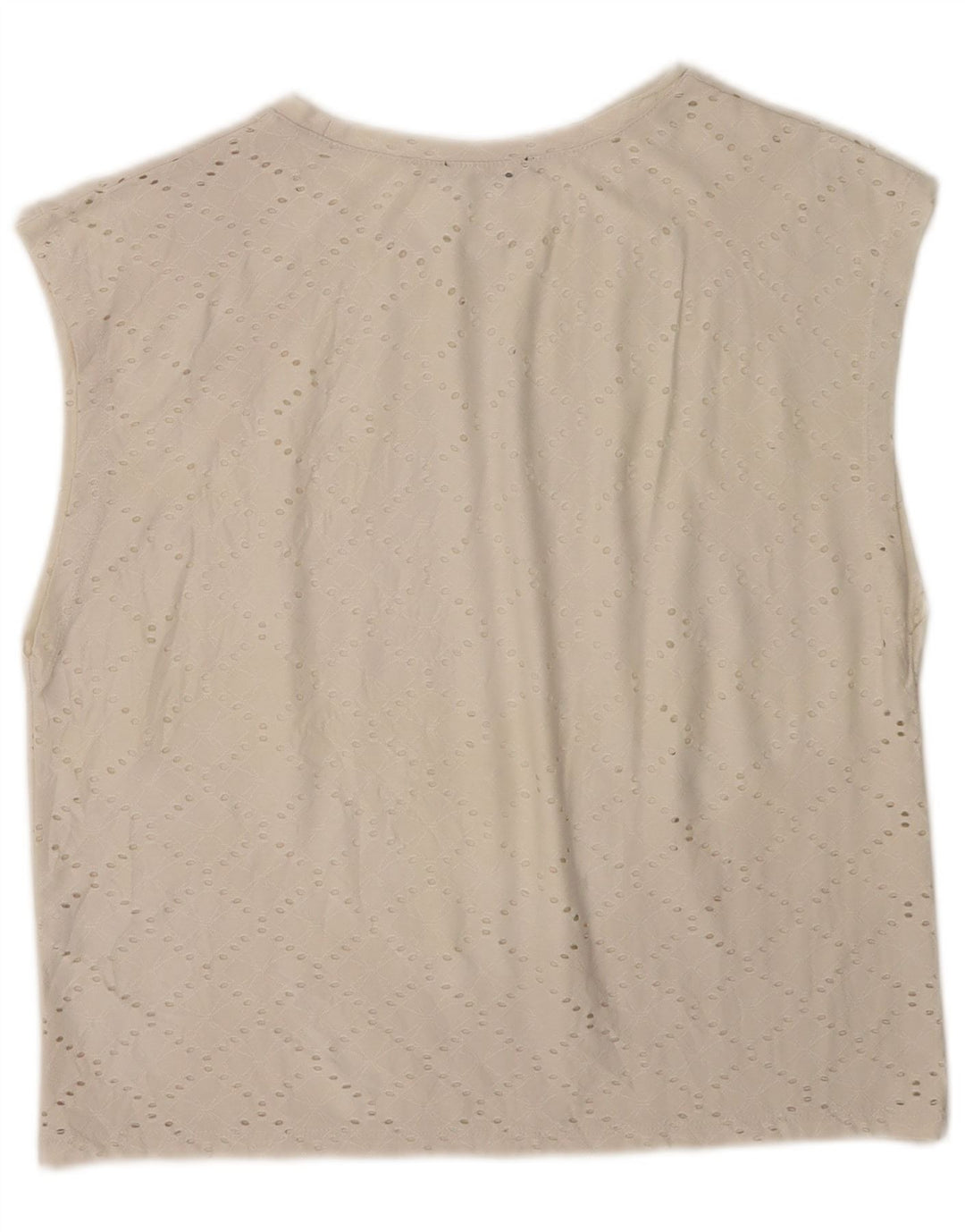 Camicetta senza maniche vestibilità ampia da donna Zara UK 14 medio bianco sporco