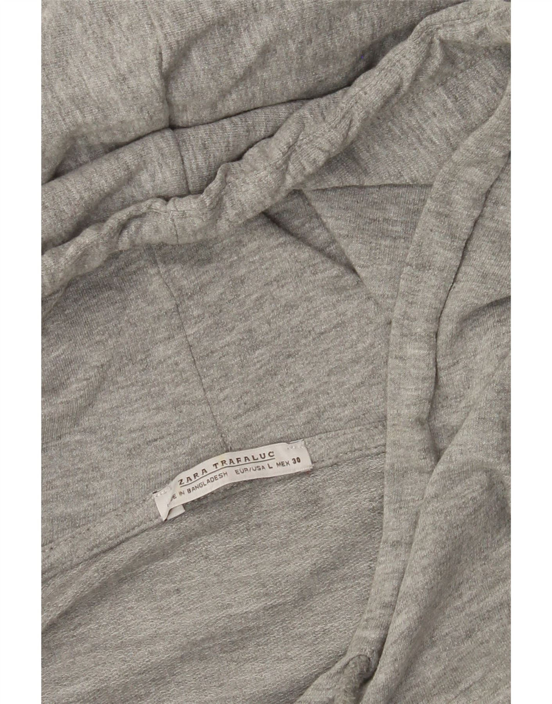 ZARA Womens Hooded Blouse Top UK 16 Large Grey