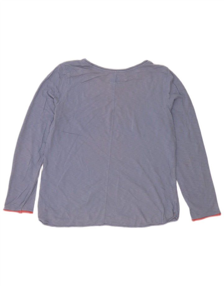 Top da donna a maniche lunghe White Stuff UK 12 Cotone screziato blu medio