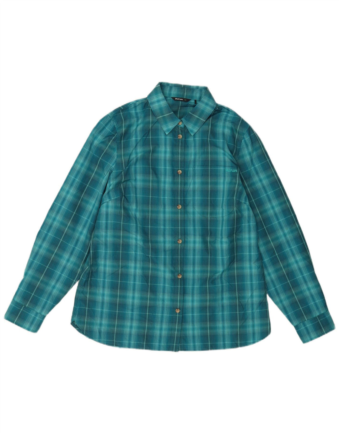 Camicia da donna Rohan UK 12 Poliestere a quadri blu medio