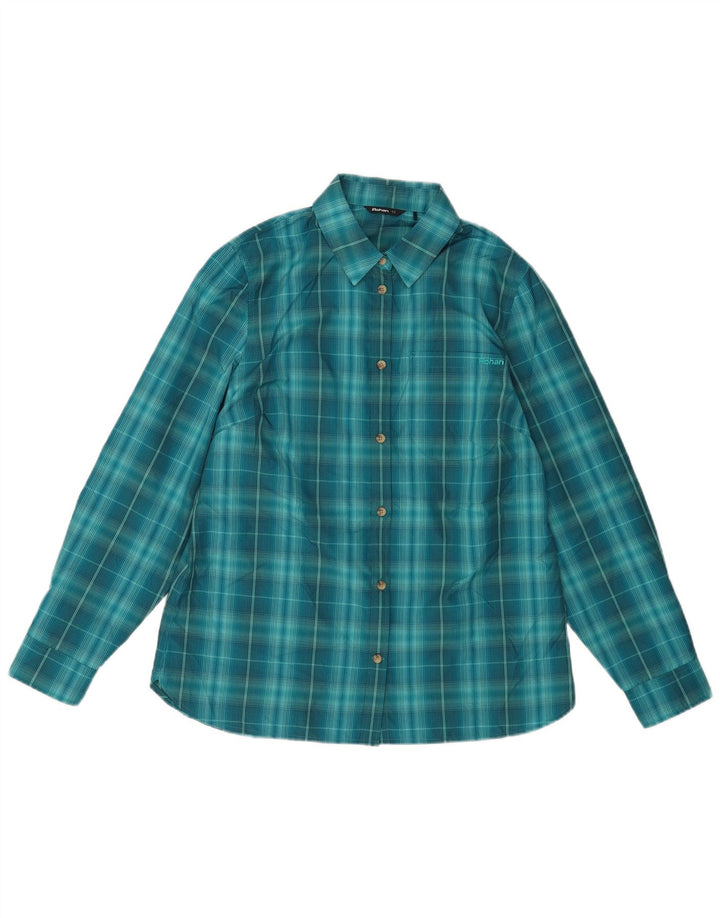 Camicia da donna Rohan UK 12 Poliestere a quadri blu medio