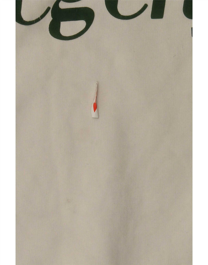 Felpa grafica da uomo New Balance, maglione grande, cotone bianco