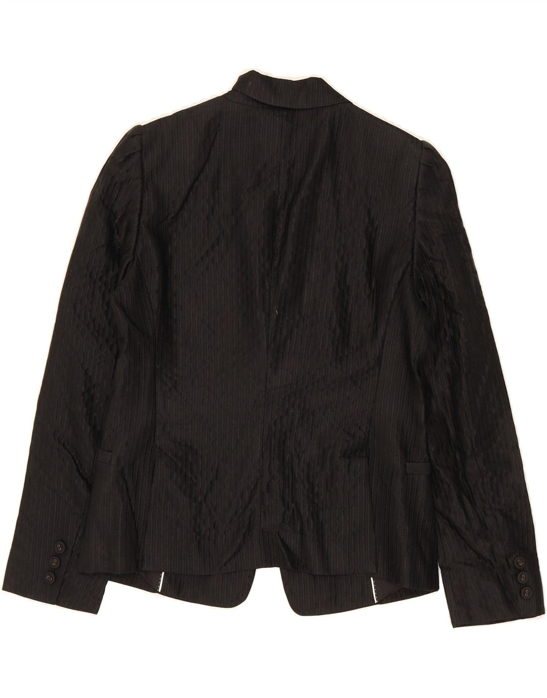 MASSIMO DUTTI Womens 1 Button Blazer Jacket EU 40 Medium Black Pinstripe Vintage Massimo Dutti and Second-Hand Massimo Dutti from Messina Hembry 