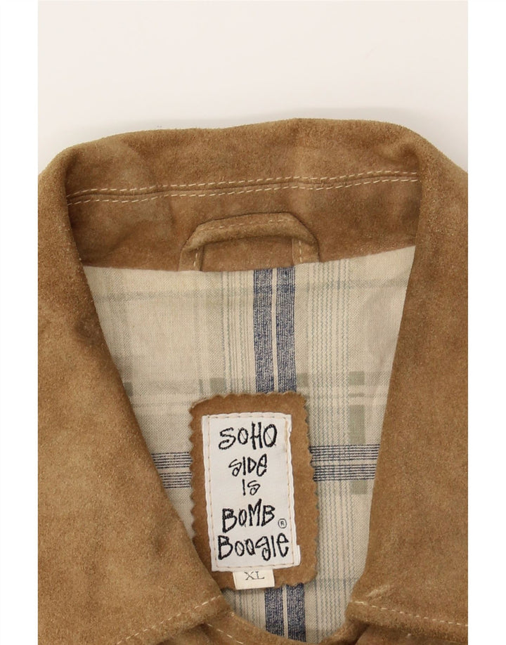 BOMB BOOGIE Womens Suede Jacket UK 18 XL Brown Leather Vintage Bomb Boogie and Second-Hand Bomb Boogie from Messina Hembry 