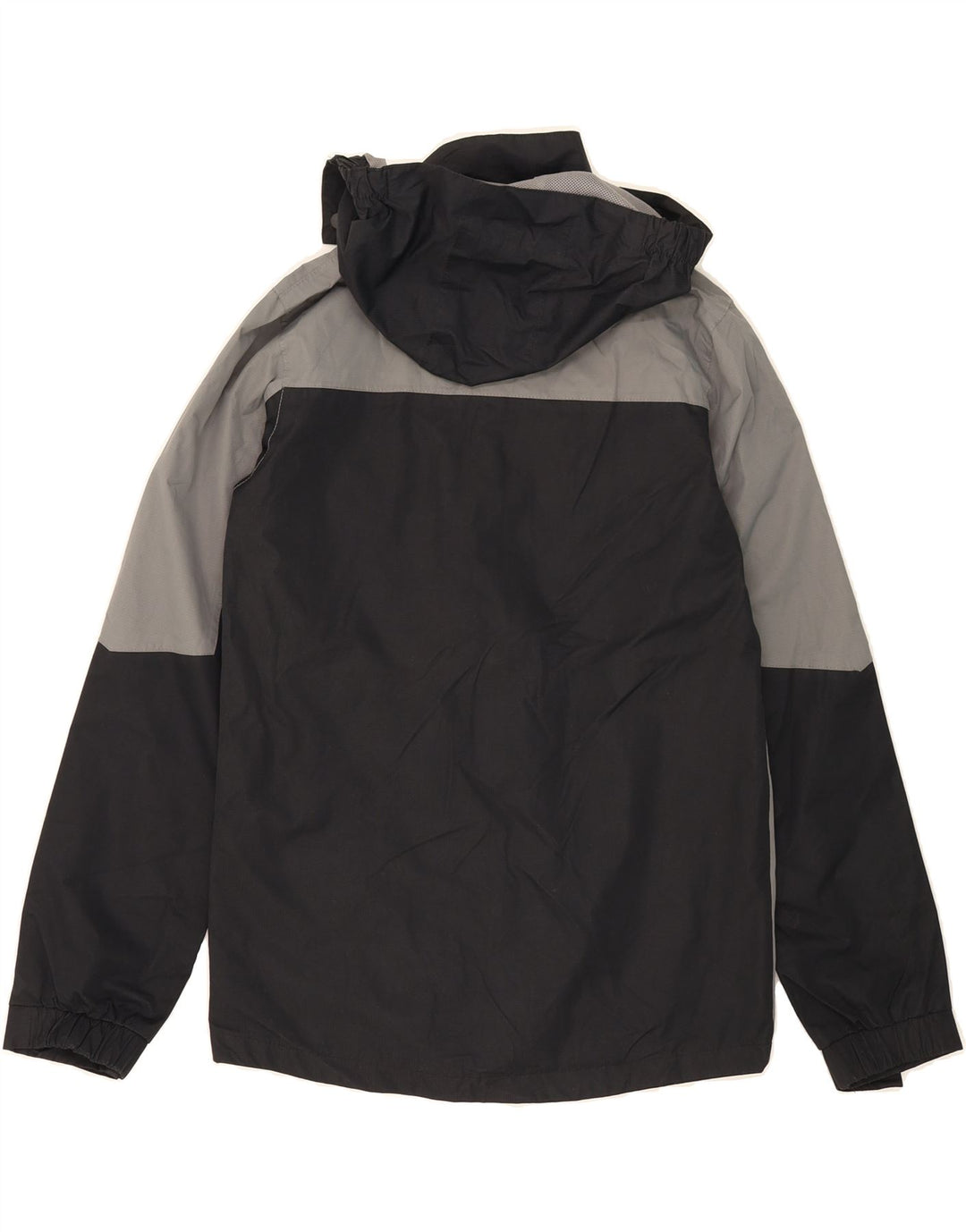 MOUNTAIN WAREHOUSE Boys Hooded Rain Jacket 12-13 Years Black Colourblock Vintage Mountain Warehouse and Second-Hand Mountain Warehouse from Messina Hembry 