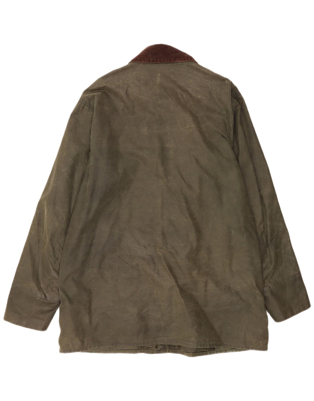 Giacca da uomo in cotone cerato vestibilità ampia con bordo Barbour EU 48 Cotone verde medio