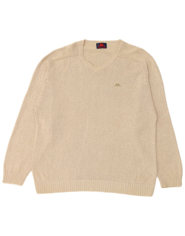 Maglione da uomo con scollo a V KAPPA 2XL cotone beige