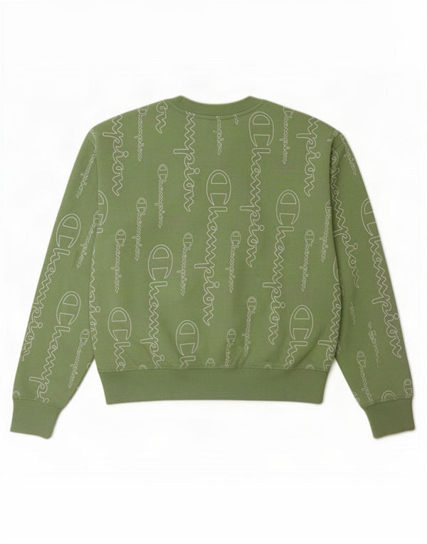 Felpa grafica da donna Champion Jumper UK 14 Cotone verde medio