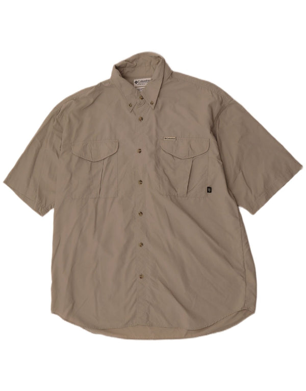Camicia a maniche corte da uomo Columbia XL in nylon beige