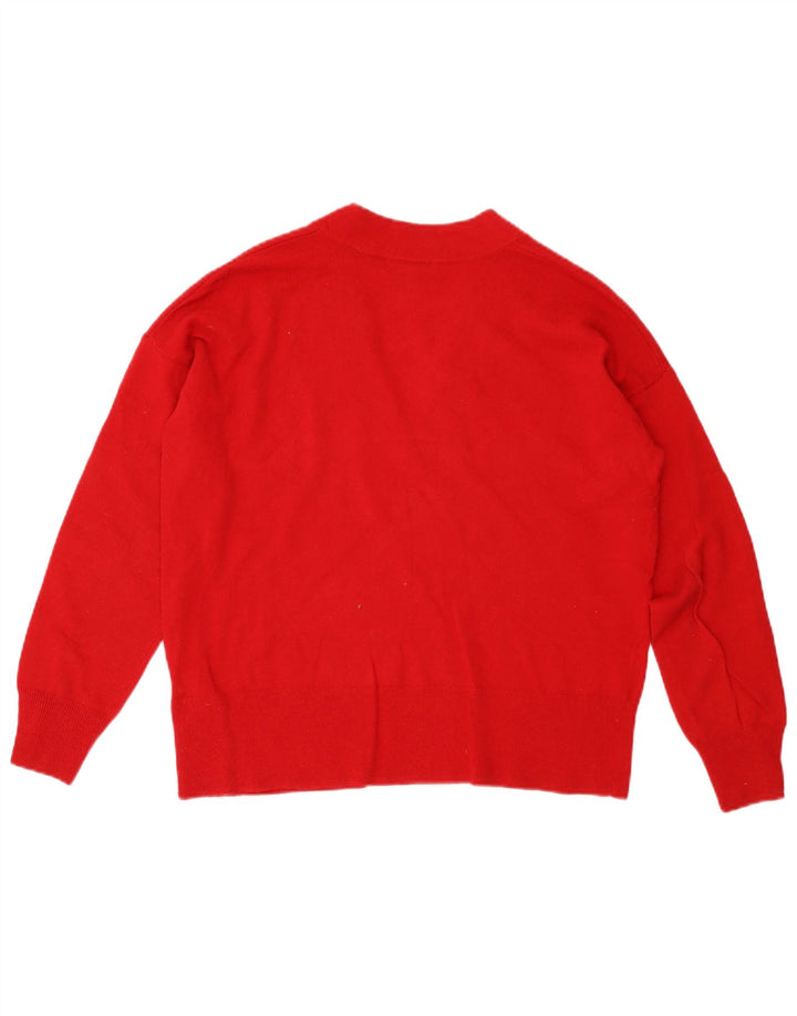Maglione da donna con scollo a V Hobbs UK 14 lana rossa media