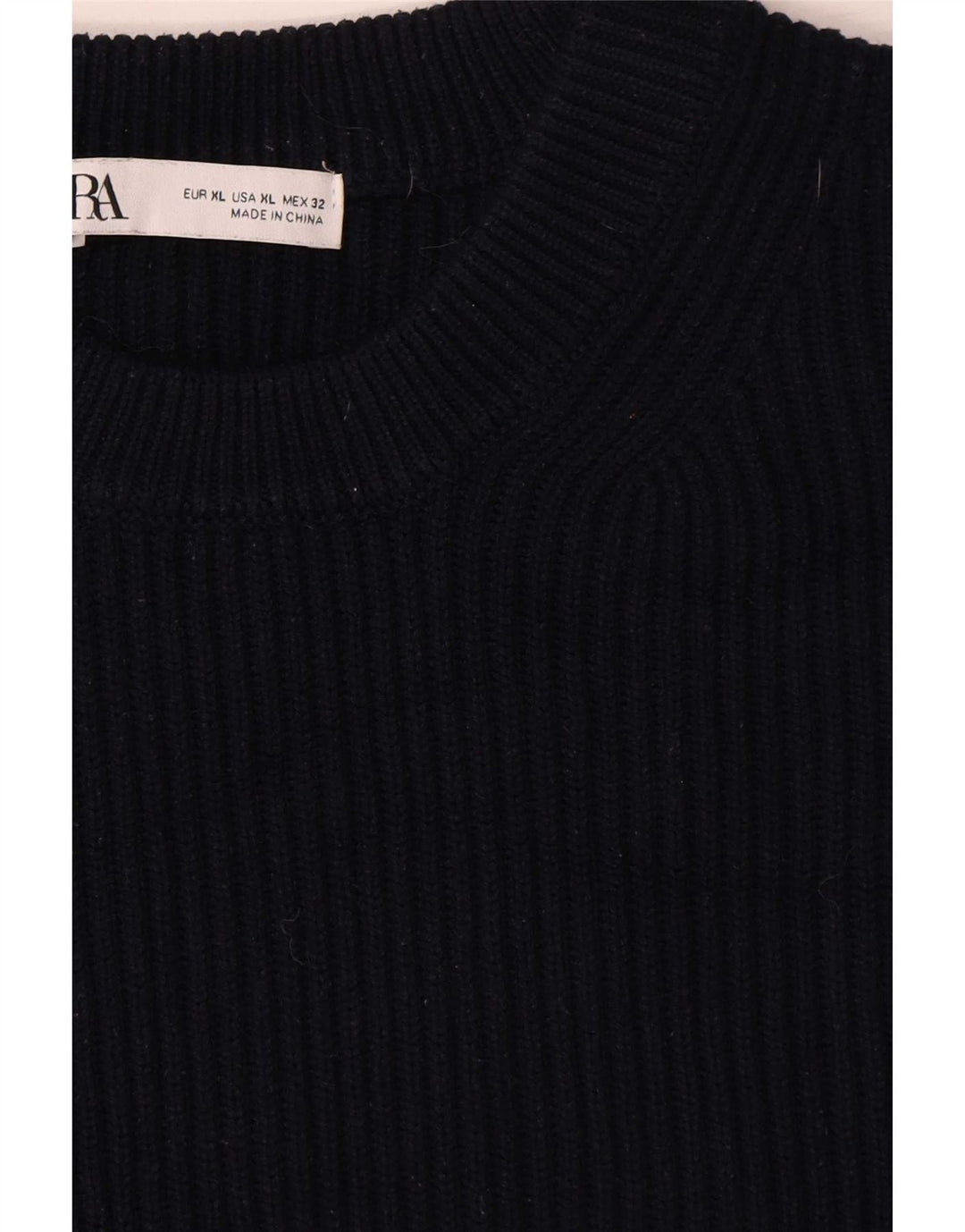 Maglione maglione girocollo oversize da donna Zara UK 18 XL poliestere blu navy