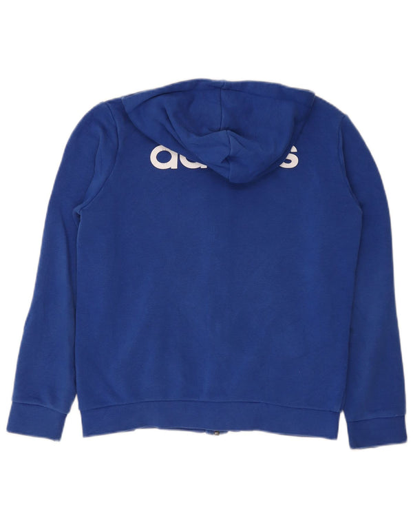 Maglione con cappuccio e zip Adidas da ragazzo 11-12 anni in cotone blu