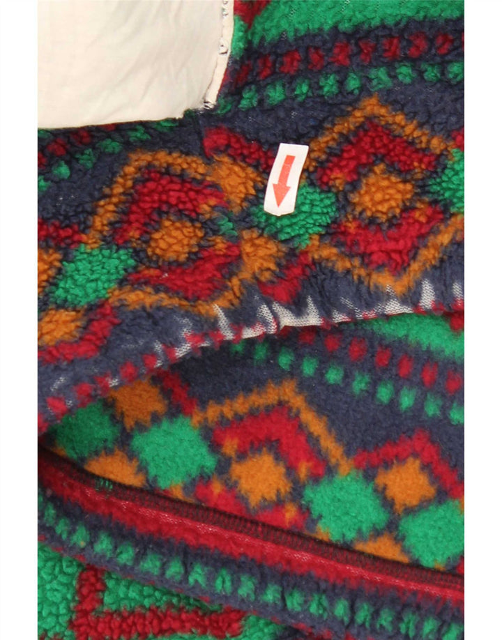 Giacca in pile vintage da uomo UK 42 XL multicolore geometrica