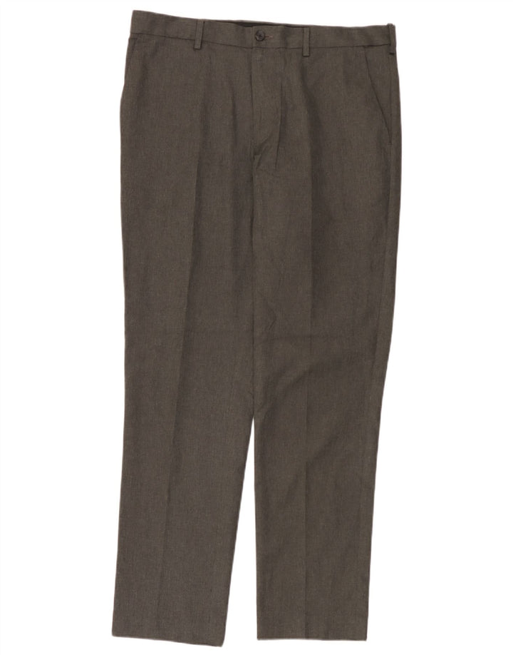 Pantaloni chino slim fit da uomo Marks & Spencer W34 L31 poliestere grigio