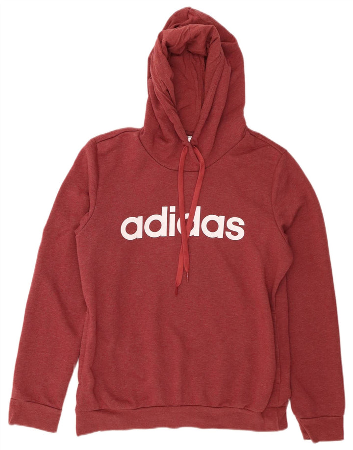 Maglione con cappuccio grafico da donna ADIDAS UK 12/14 cotone marrone medio medio
