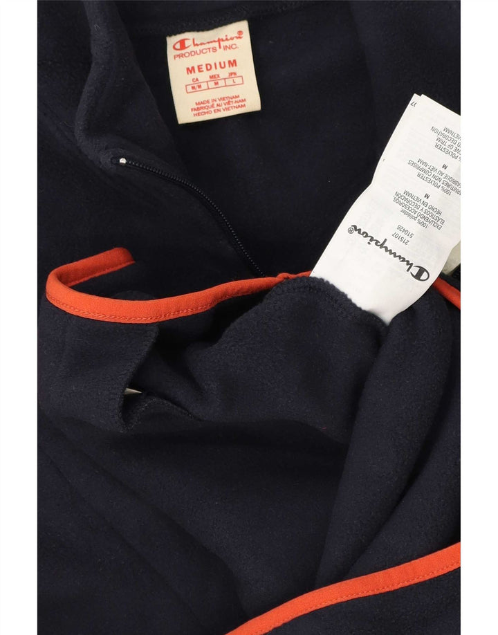 Maglione in pile da uomo con zip e collo Champion, poliestere medio blu navy