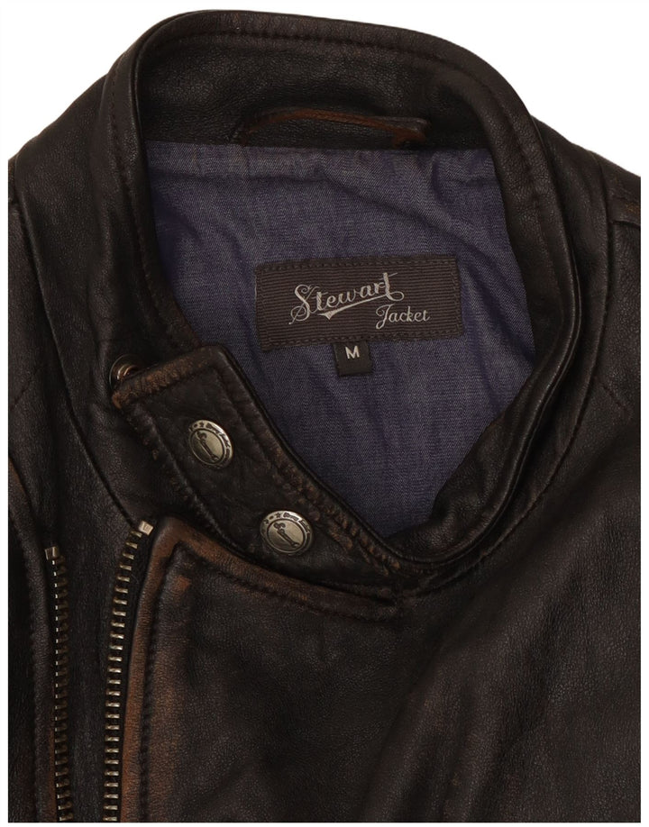 Giacca da pilota in pelle da uomo Stewart UK 38 Pelle marrone medio