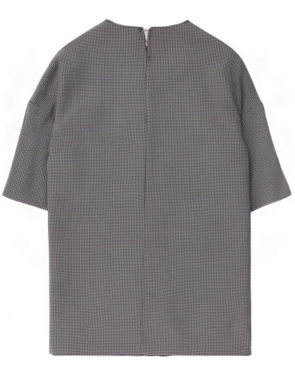 Abito a trapezio da donna Zara con maniche a 3/4 UK 16 Grande poliestere pied de poule nero