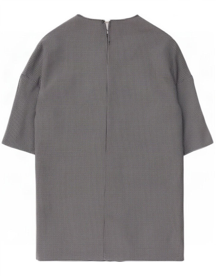 Abito a trapezio da donna Zara con maniche a 3/4 UK 16 Grande poliestere pied de poule nero