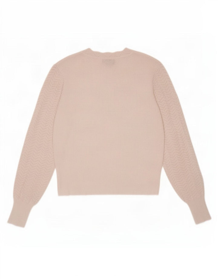 Maglione maglione girocollo da donna Oasis UK 12 Poliestere bianco medio