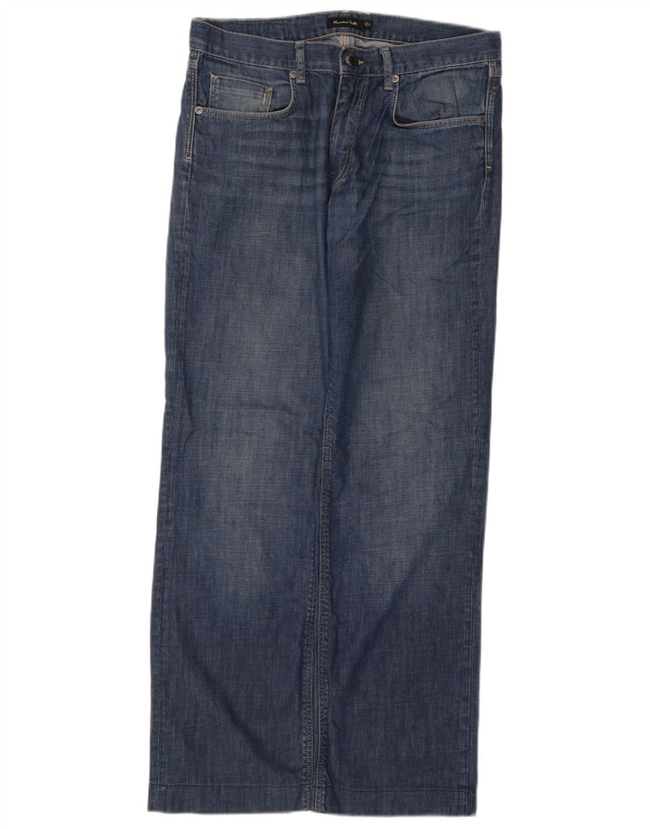 Jeans da uomo a gamba larga Massimo Dutti EU 42 Large W32 L30 Blu