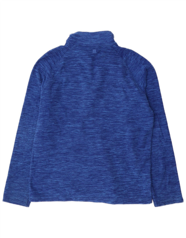 Mountain Warehouse Maglione in pile da uomo con collo con zip, piccolo in poliestere screziato blu