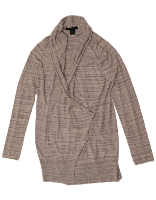 Maglione cardigan da donna Calvin Klein Jeans UK 16 grande gessato grigio