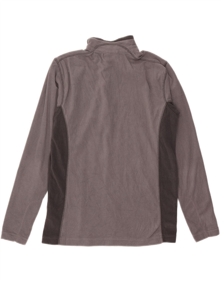 Maglione in pile da uomo Columbia con zip e collo piccolo in poliestere color block grigio