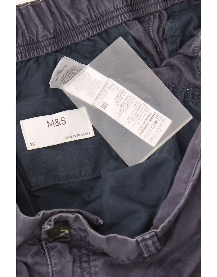 Pantaloncini chino da uomo Marks & Spencer W36 grandi in cotone blu navy