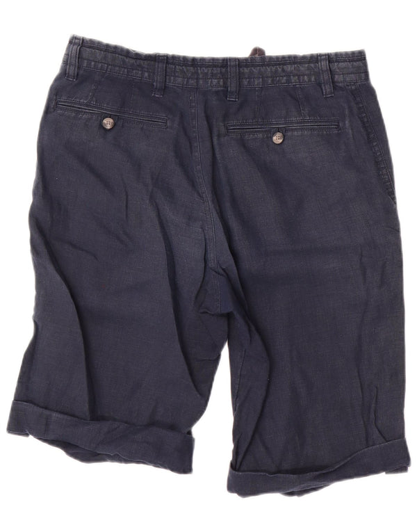 Pantaloncini chino da uomo Marks & Spencer W30 medio lino blu navy