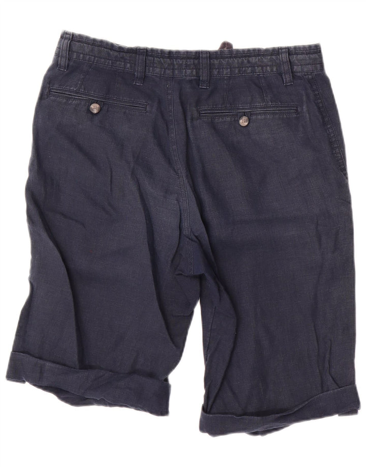 Pantaloncini chino da uomo Marks & Spencer W30 medio lino blu navy