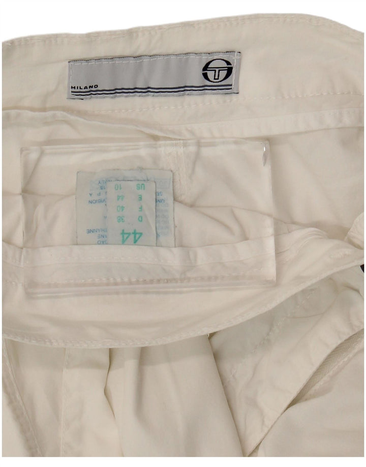 Pantaloni chino dritti da donna Sergio Tacchini IT 44 medio W30 L27 bianco