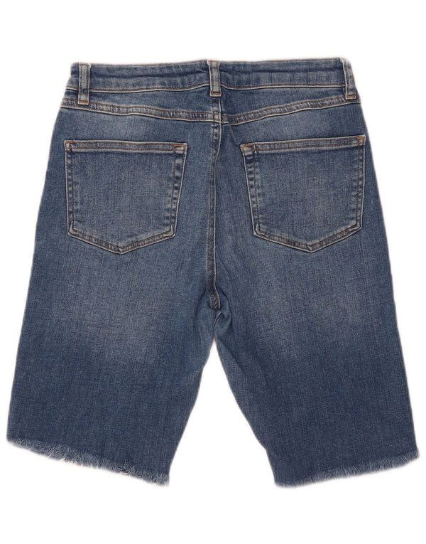 Pantaloncini di jeans vestibilità regolare da donna MINT VELVET UK 10 piccoli W27 cotone blu