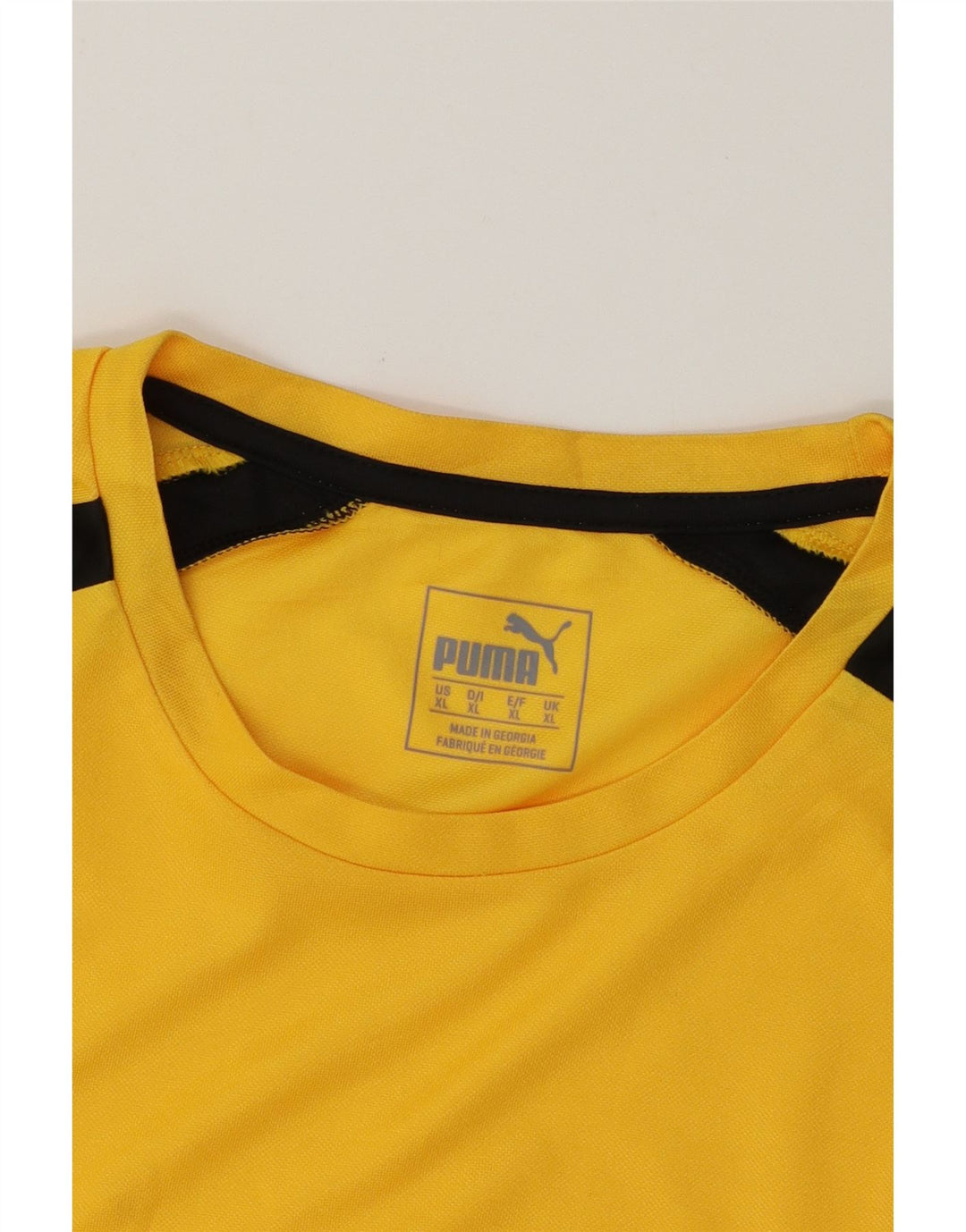 PUMA Mens T-Shirt Top XL Yellow Colourblock Polyester Vintage Puma and Second-Hand Puma from Messina Hembry 