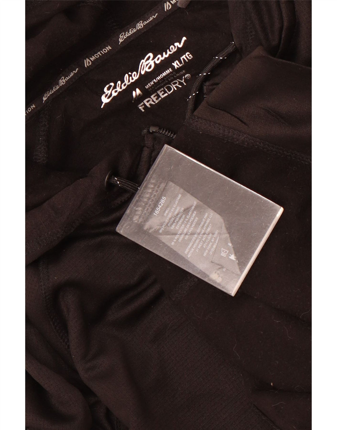 Felpa con cappuccio e zip da uomo Eddie Bauer XL poliestere nero