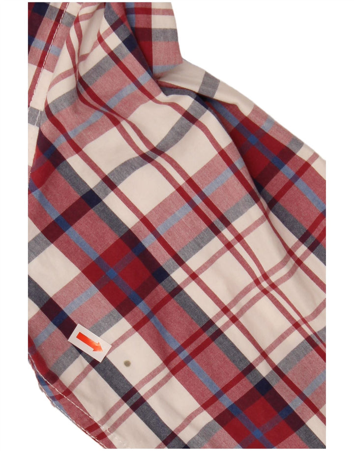 Camicia da uomo Superdry in cotone a quadri rossi grandi