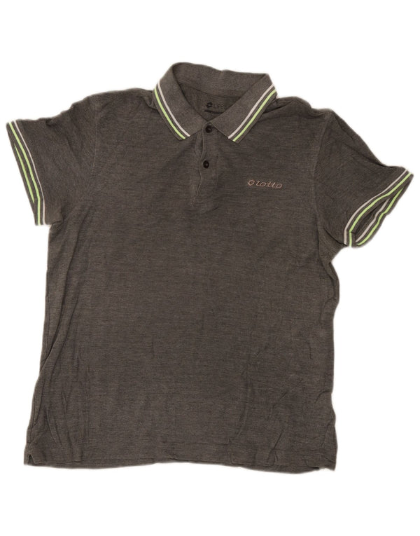 Lotto Mens Polo Shirt Medium Grey Flecked