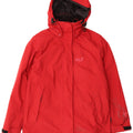 Giacca a vento con cappuccio da donna Jack Wolfskin UK 12 Medium Red Poliammide