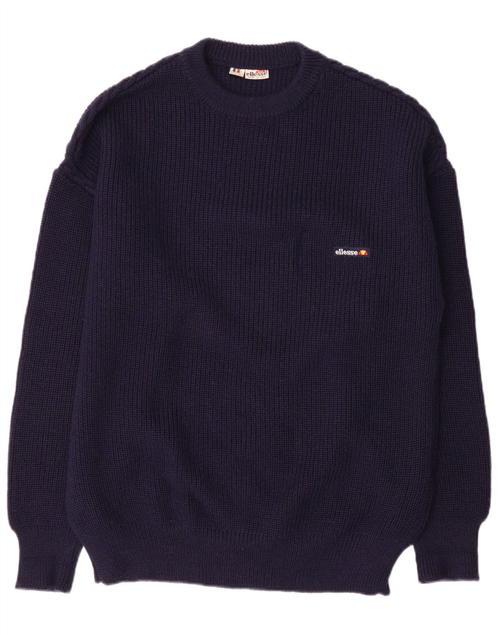 Maglione maglione girocollo da uomo Ellesse IT 52 Large in lana blu navy
