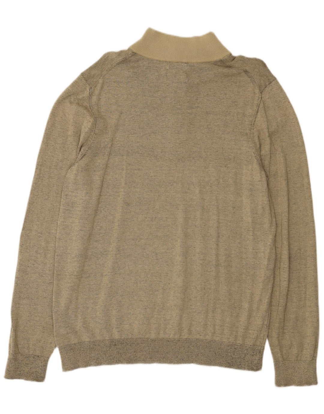 Maglione da uomo con zip e collo Calvin Klein in cotone screziato beige medio